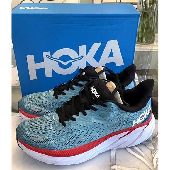 Hoka One One Other - Hoka One One Clifton 8 Men’s 7 D Blue White Running Sneakers Athletic Shoes